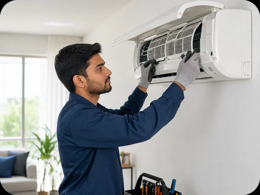 Waseel Help technician completing professional service inside a customer home